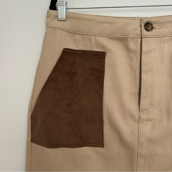 NWT WASILLA UTILITY MINI SKIRT Tan and Brown Mini Skirt with Pockets size 10 - Picture 8 of 10